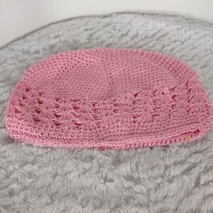 Handmade New Pink Crocheted Baby Beenie